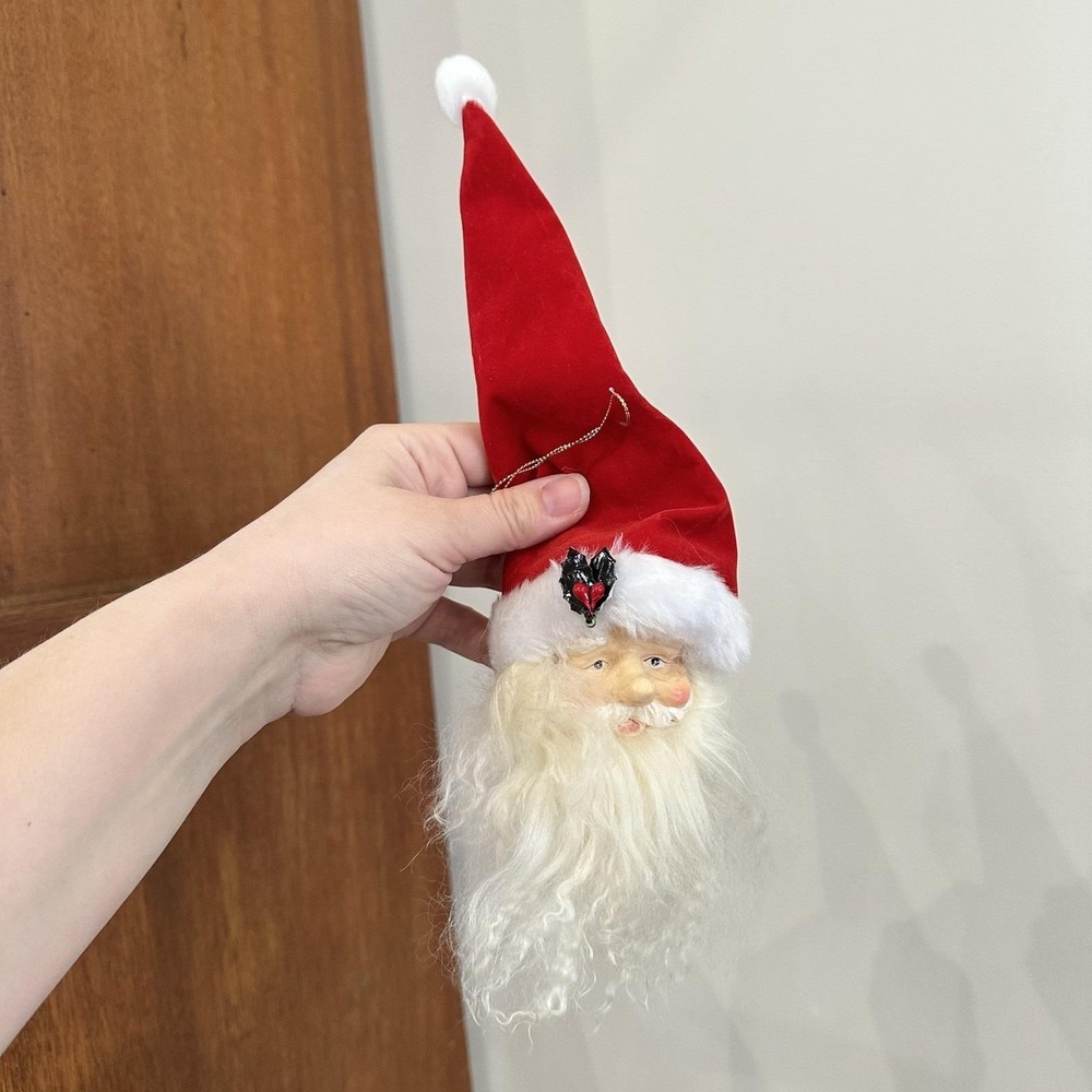 VTG 90's Christmas Santa Head Ornament Lot‎ Of 6 Victorian Elegant St Nicholas - Picture 8 of 11